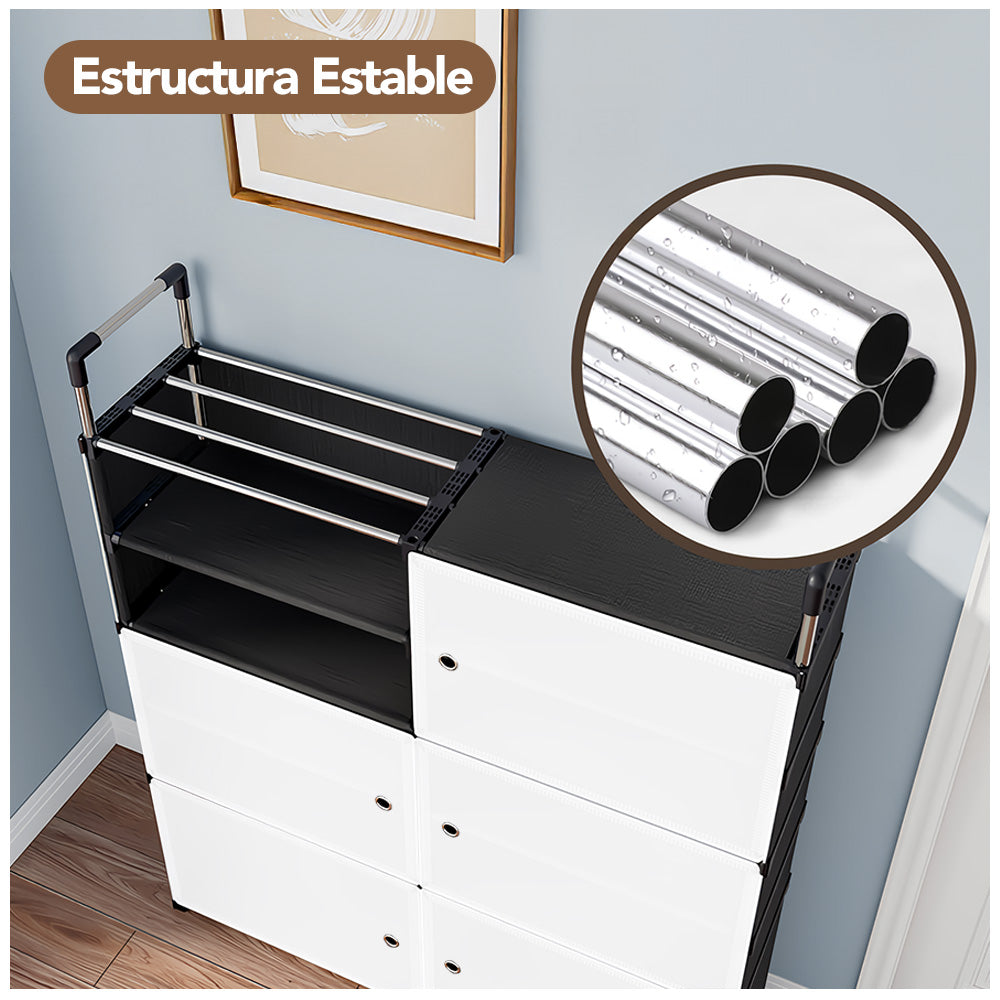 Zapatera Organizador 2X5 Niveles Negro H06