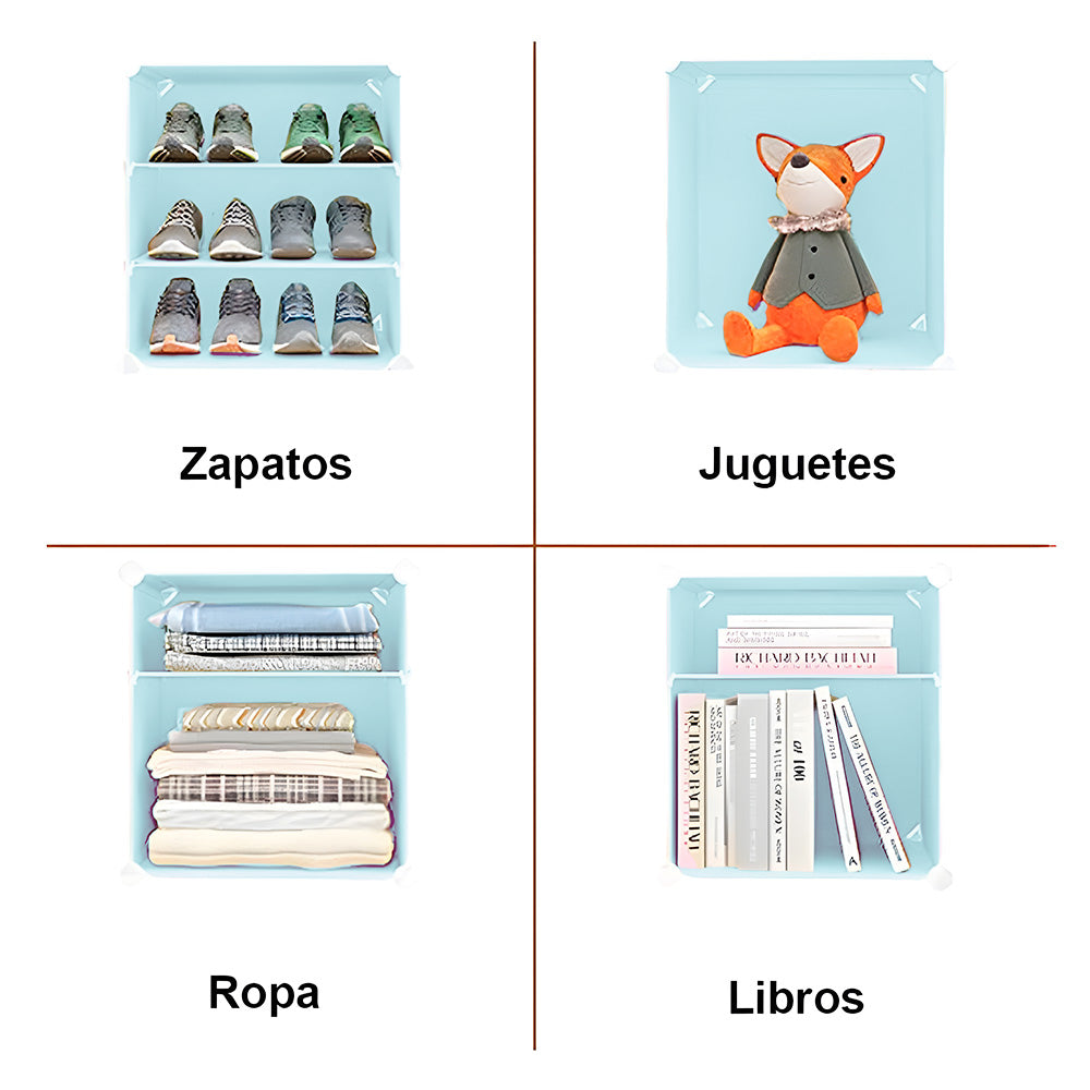 Zapatera Organizador 9 Niveles Celeste