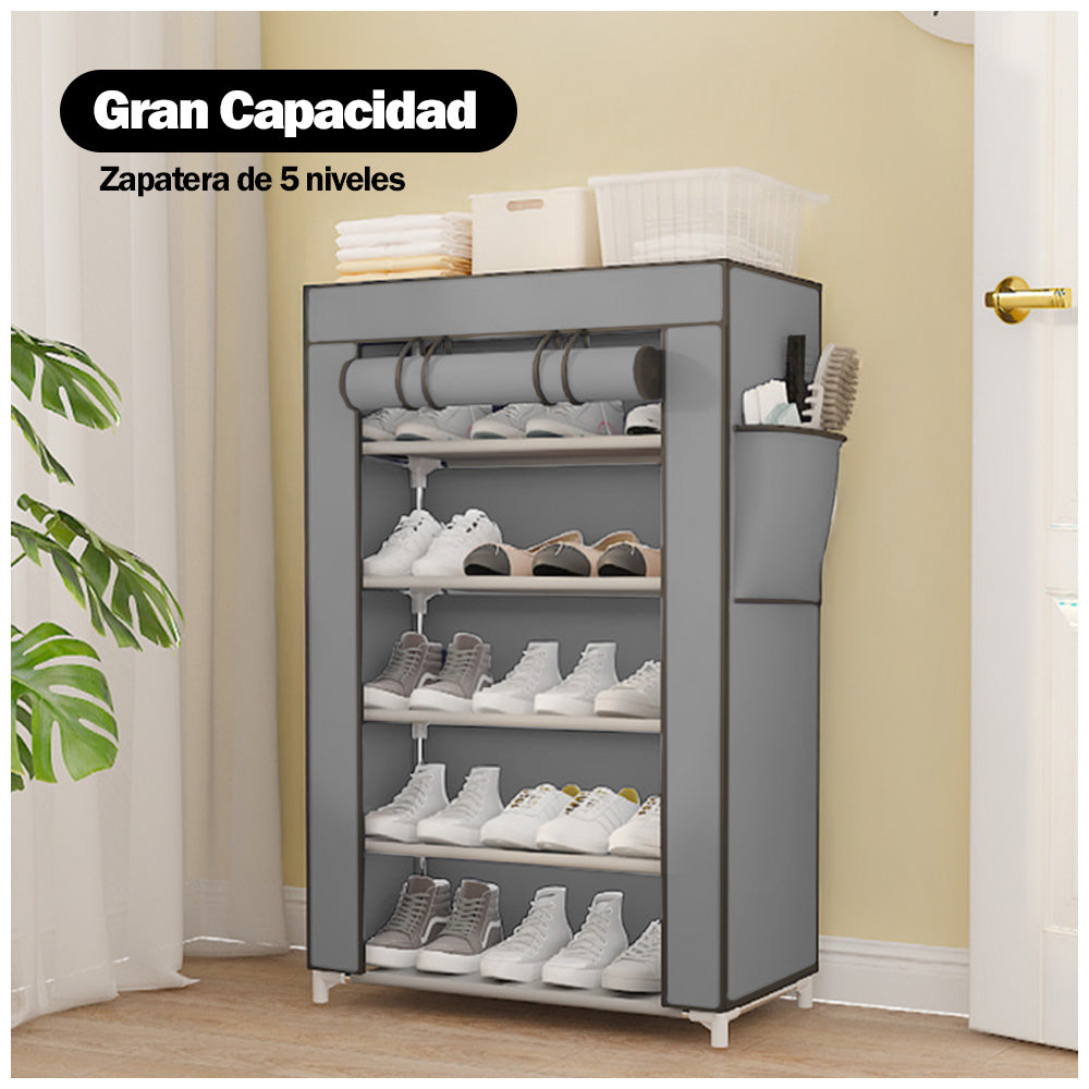Zapatero Organizador 5 Niveles Desmontable de Tela QQ3