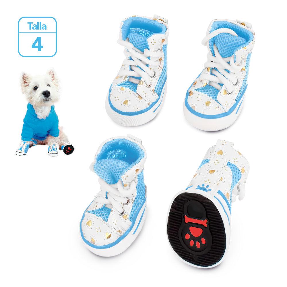 Zapatos para Perros Mascotas Antideslizante Celeste JJ3