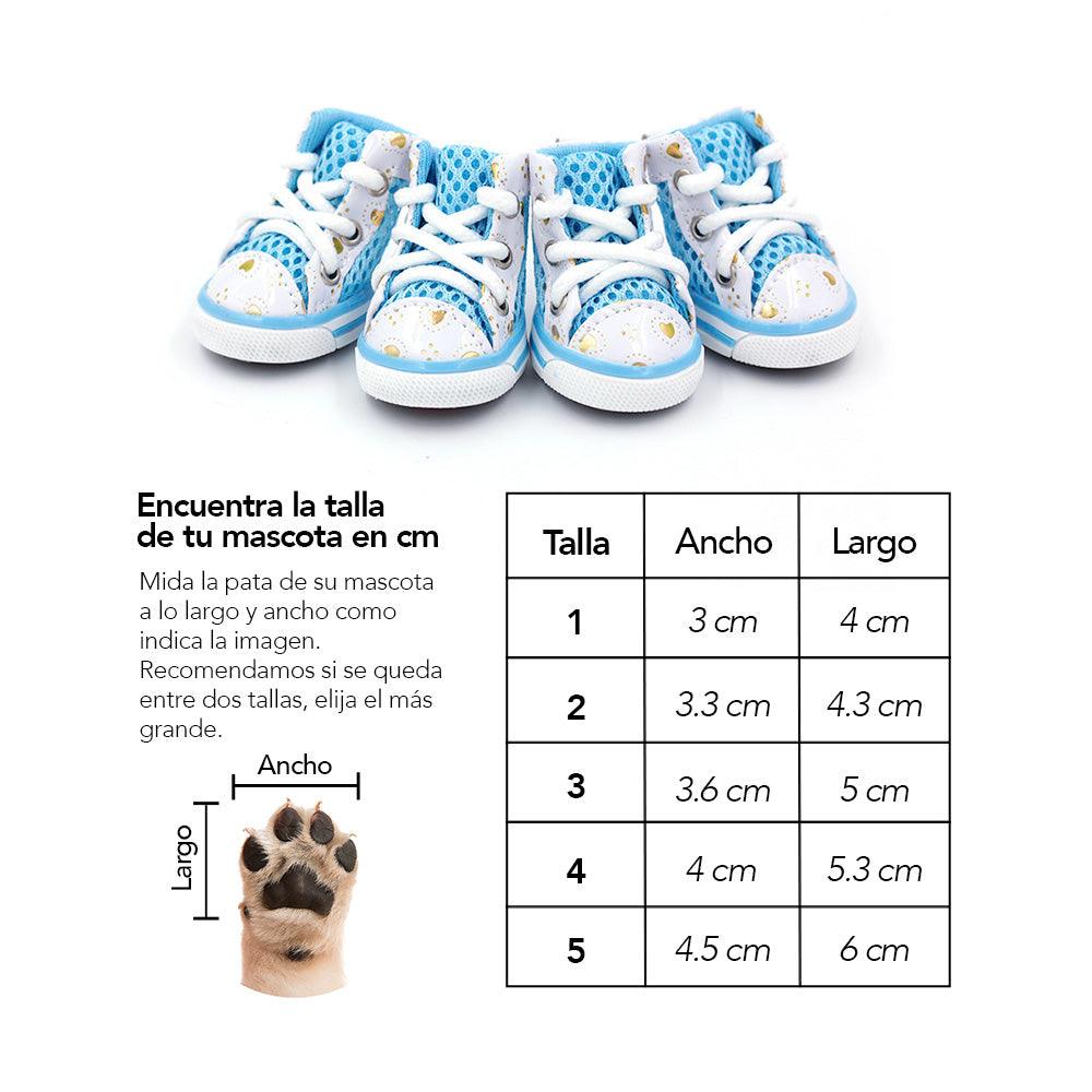 Zapatos para Perros Mascotas Antideslizante Celeste JJ3