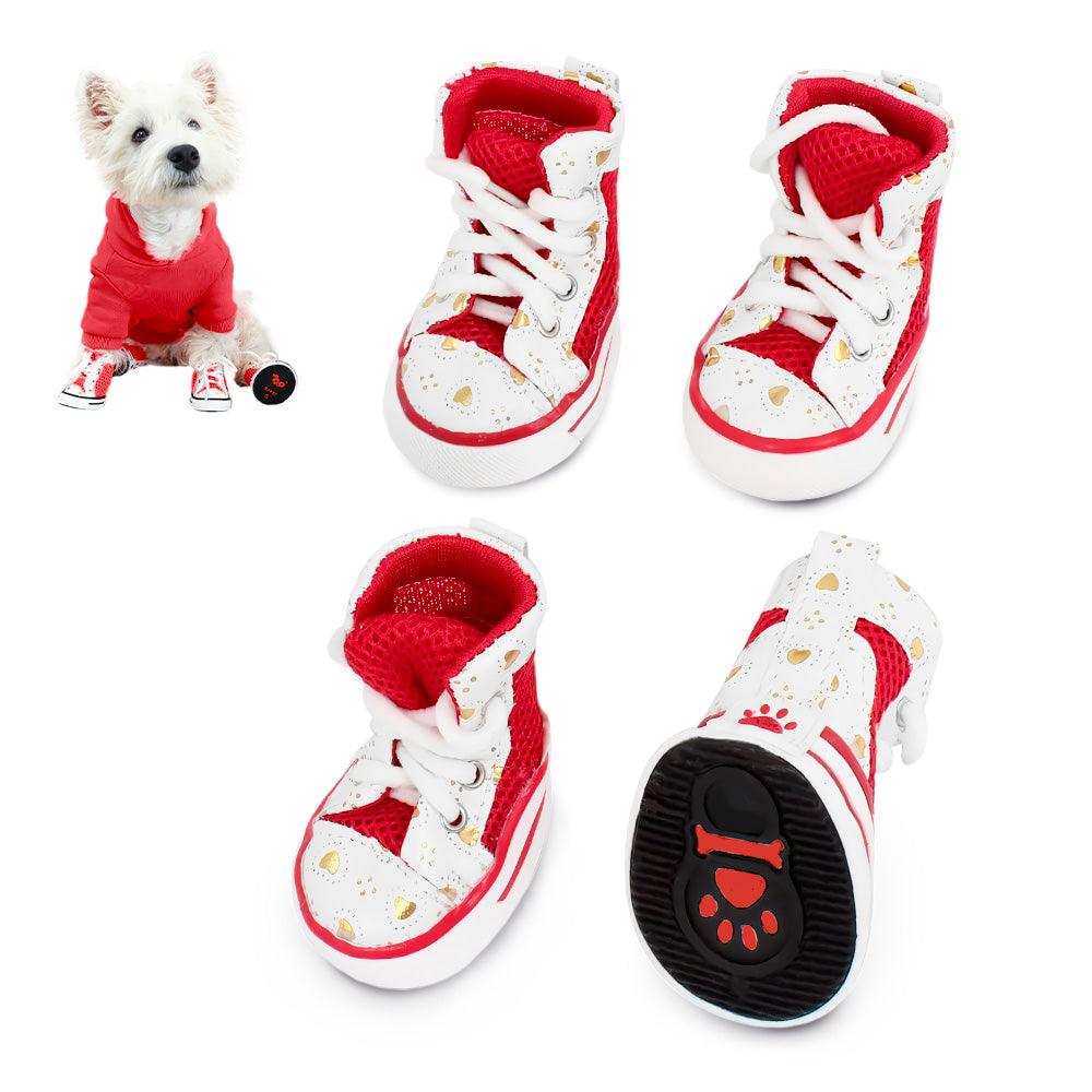 Zapatos para Perros Mascotas Antideslizante Rojo JJ3