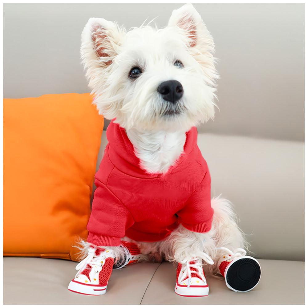 Zapatos para Perros Mascotas Antideslizante Rojo JJ3