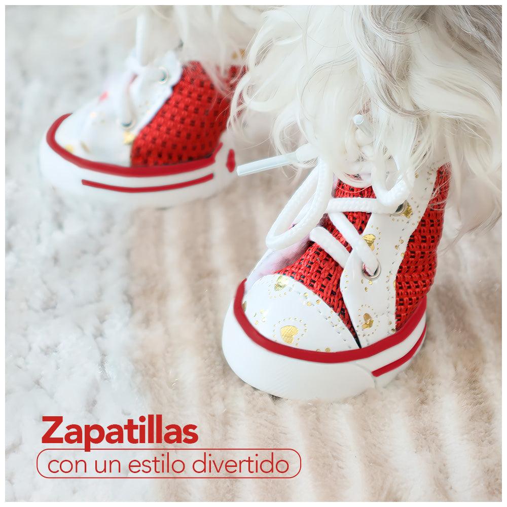 Zapatos para Perros Mascotas Antideslizante Rojo JJ3