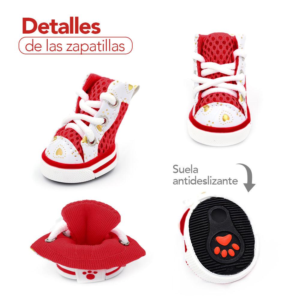 Zapatos para Perros Mascotas Antideslizante Rojo JJ3
