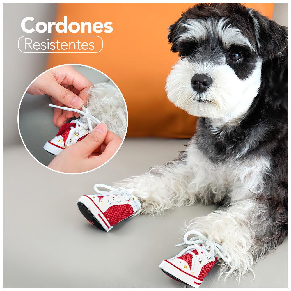 Zapatos para Perros Mascotas Antideslizante Rojo JJ3