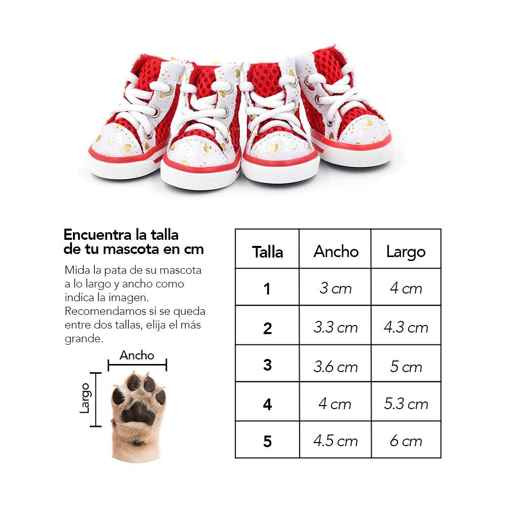 Zapatos para Perros Mascotas Antideslizante Rojo JJ3