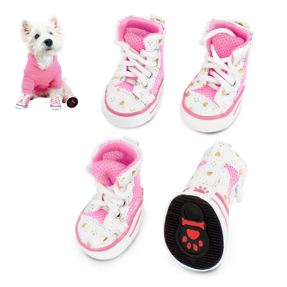 Zapatos para Perros Mascotas Antideslizante Rosado JJ3