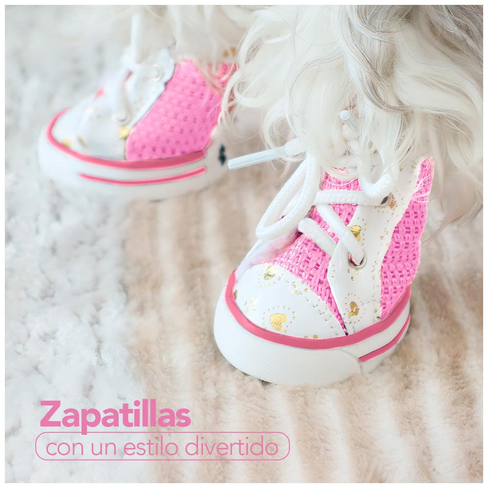 Zapatos para Perros Mascotas Antideslizante Rosado JJ3