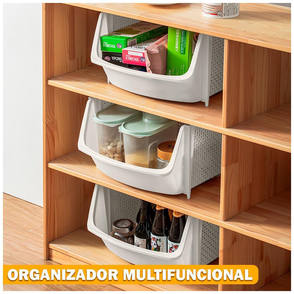Pack X3 Caja Organizador Cesta Apilable Verdulero Frutero U80 - Keller Perú