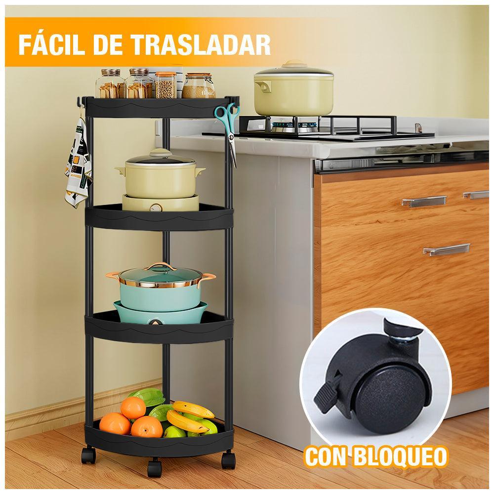 Carrito Organizador Estante Esquinero con Ruedas para Baño YG5 - Keller Perú