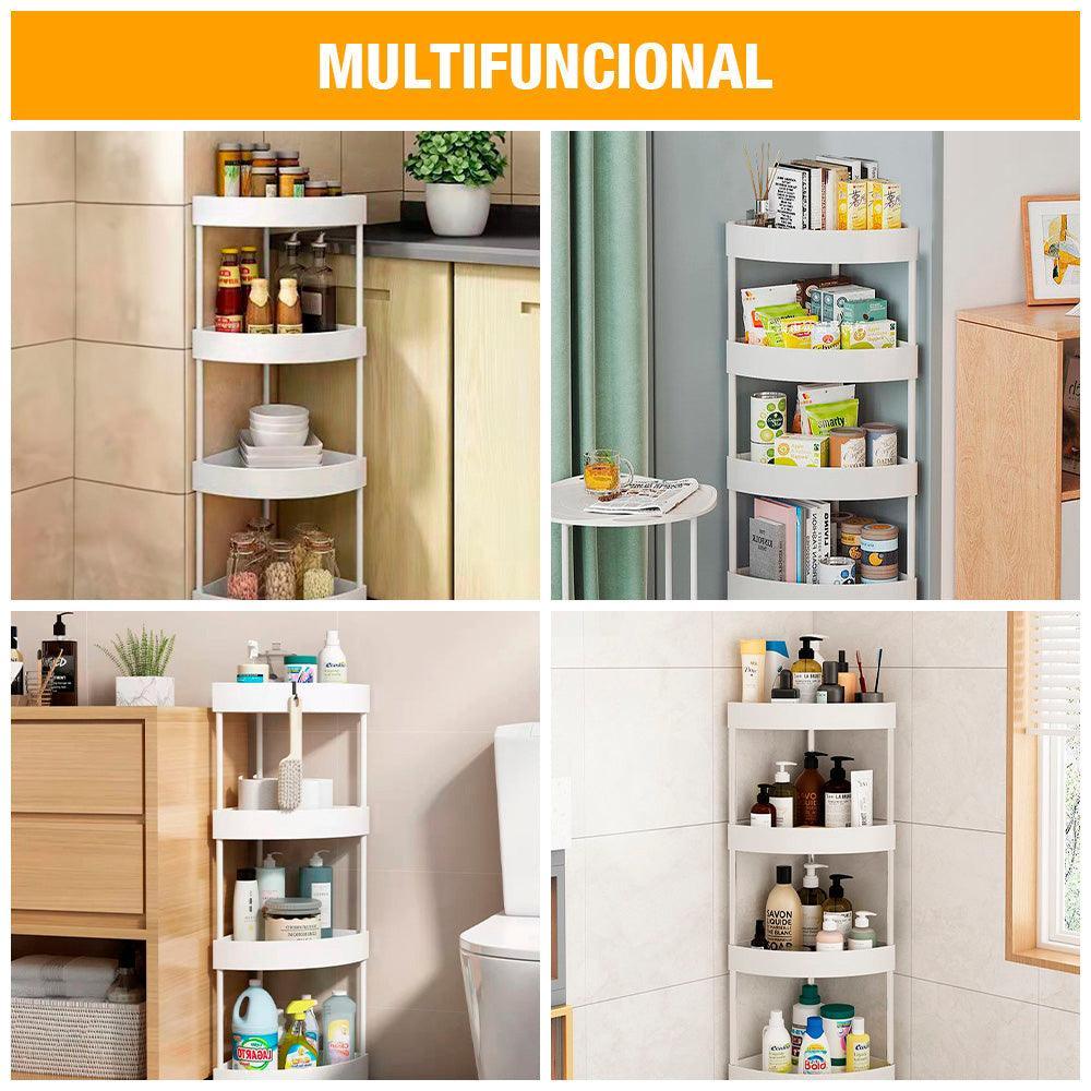 Carrito Organizador Estante Esquinero con Ruedas para Baño YG5 - Keller Perú
