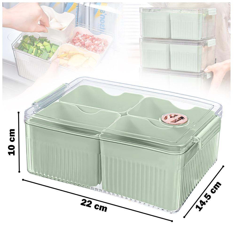 Caja Organizador Contenedor Alimentos Frutas Tapa 4 Divisiones F30 - Keller Perú