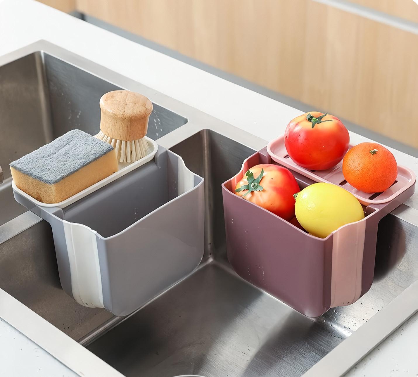 Escurridor Plegable c/porta Esponjas de Lavadero Multiusos