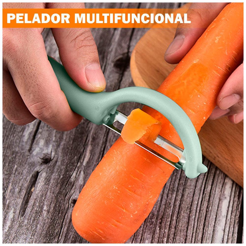 Set Tabla de Picar con Rallador Pelador 5 Accesorios A60 Azul - Keller Perú