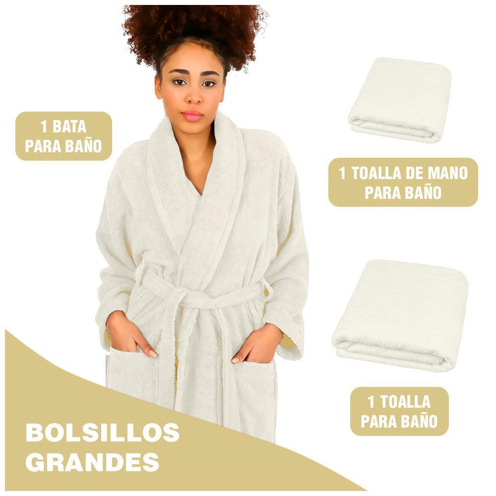 Set de Batas Salidas de Baño y Toallas Beige XZ1 - Keller Perú
