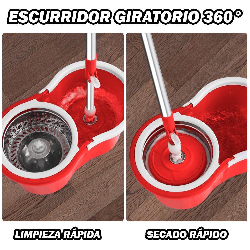 Trapeador con Escurridor Giratorio Automático 2 Mopas 88 Y Colgador de Regalo - Keller Perú