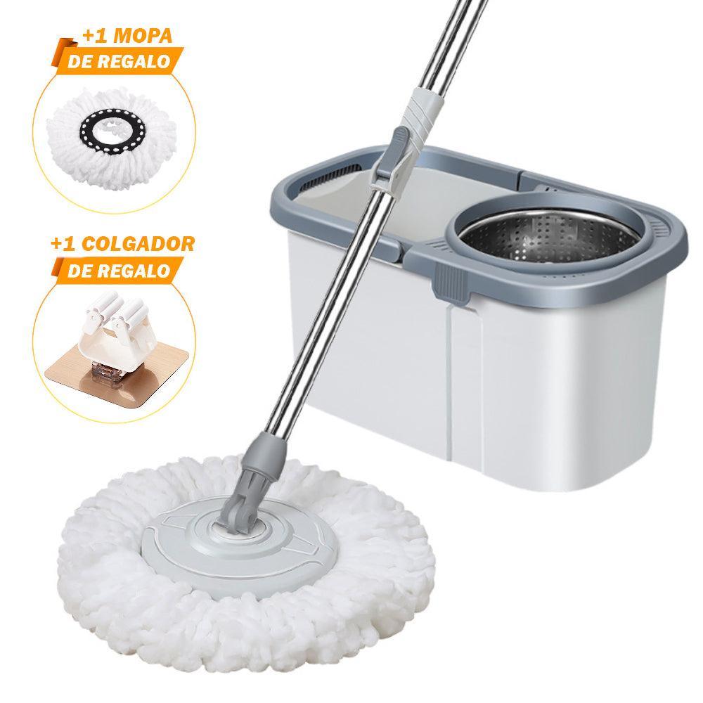 Balde Escurridor Trapeador Giratorio Cuadrado 72V Y Colgador de Regalo - Keller Perú