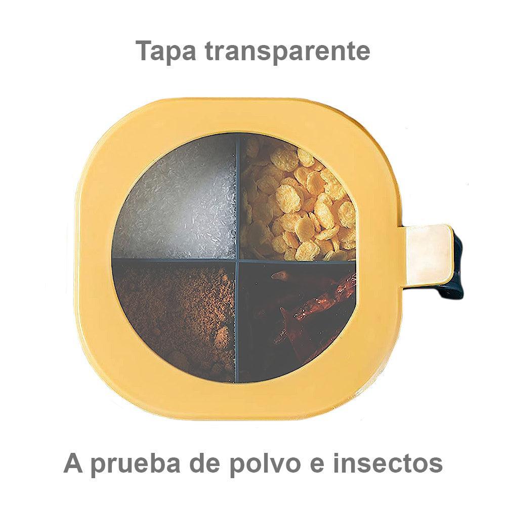 Caja Contenedor de Condimentos con 4 Compartimentos + Cucharas - Keller Perú