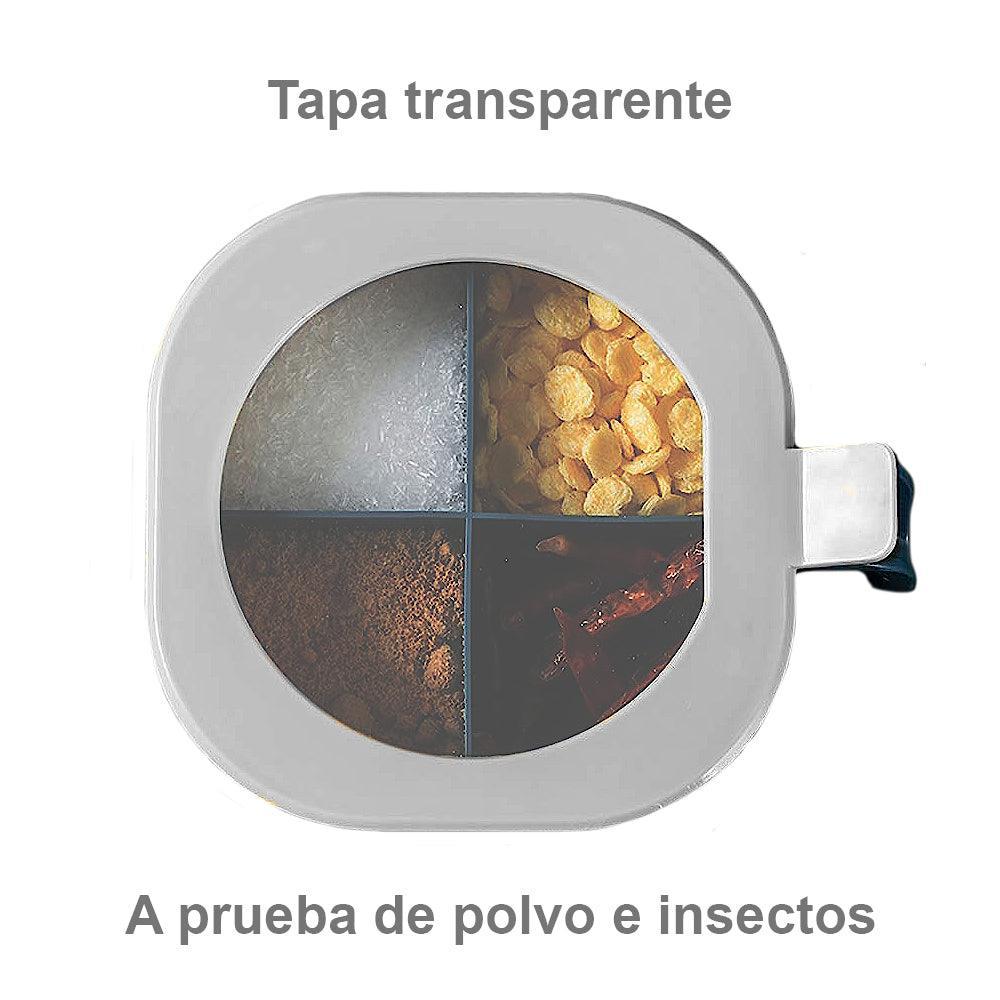 Caja Contenedor de Condimentos con 4 Compartimentos + Cucharas - Keller Perú