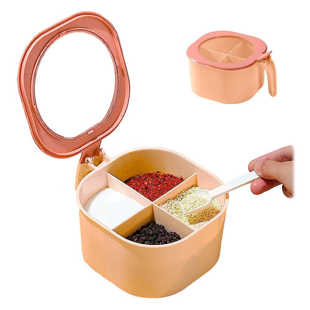 Caja Contenedor de Condimentos con 4 Compartimentos + Cucharas - Keller Perú