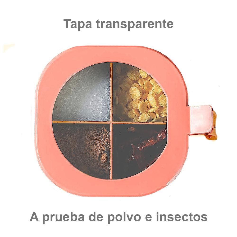 Caja Contenedor de Condimentos con 4 Compartimentos + Cucharas - Keller Perú