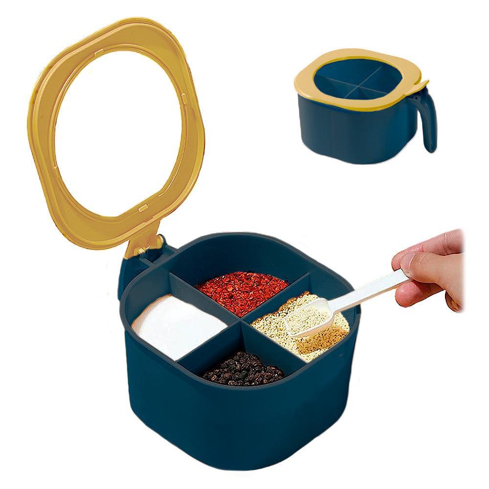 Caja Contenedor de Condimentos con 4 Compartimentos + Cucharas - Keller Perú