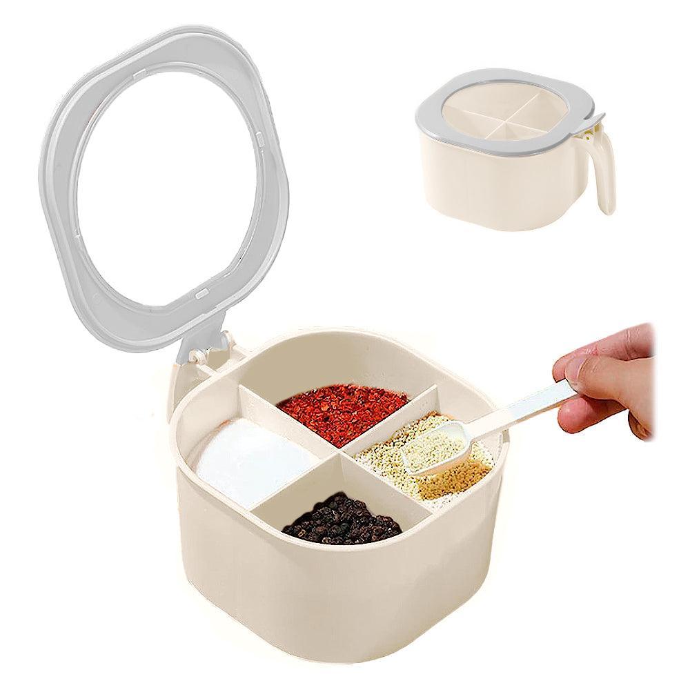Caja Contenedor de Condimentos con 4 Compartimentos + Cucharas - Keller Perú