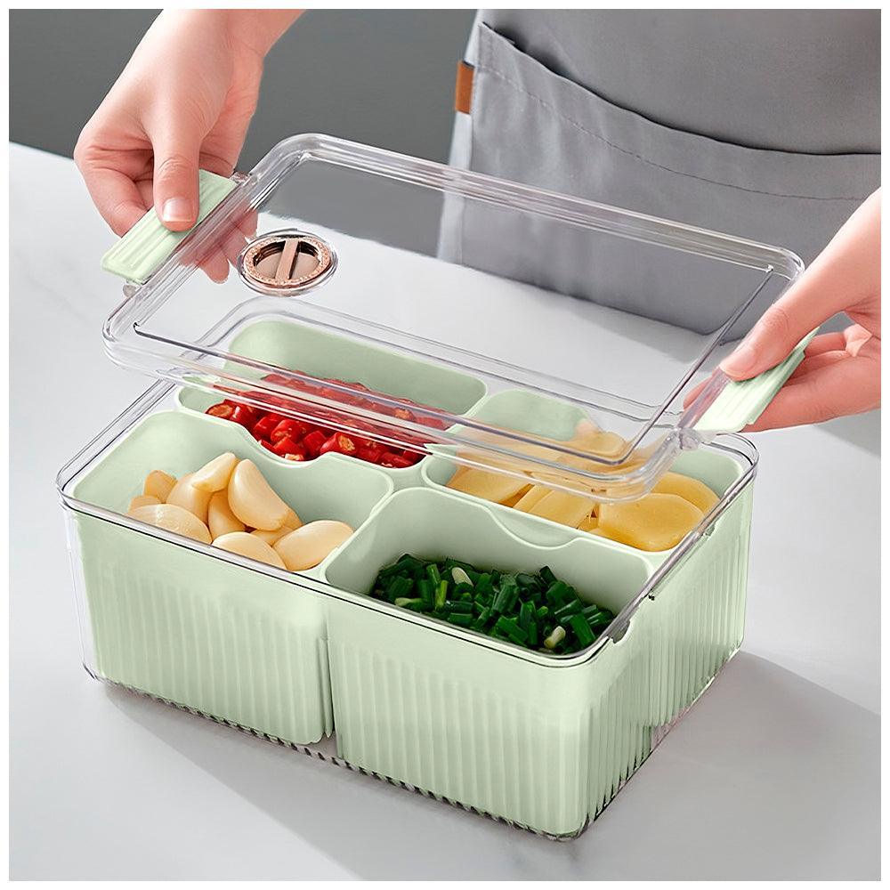 Caja Organizador Contenedor Alimentos Frutas Tapa 4 Divisiones F30 - Keller Perú