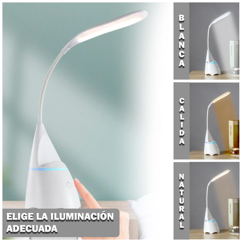 Lámpara LED de Escritorio con Bluetooth Porta Celular Blanco Y52 - Keller Perú