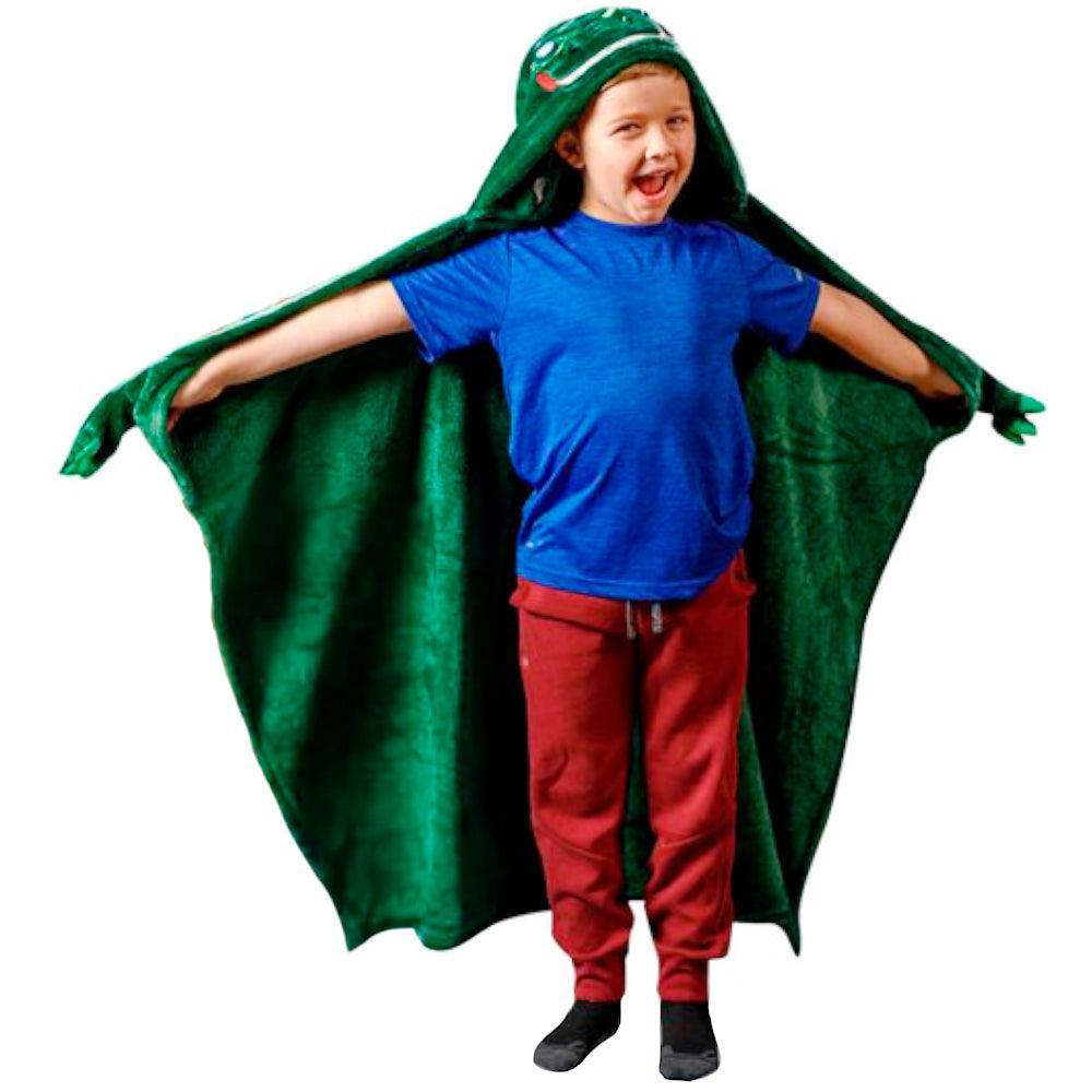 Manta Abrigo con Capucha con Luces LED Dinosaurio Verde MD - Keller Perú