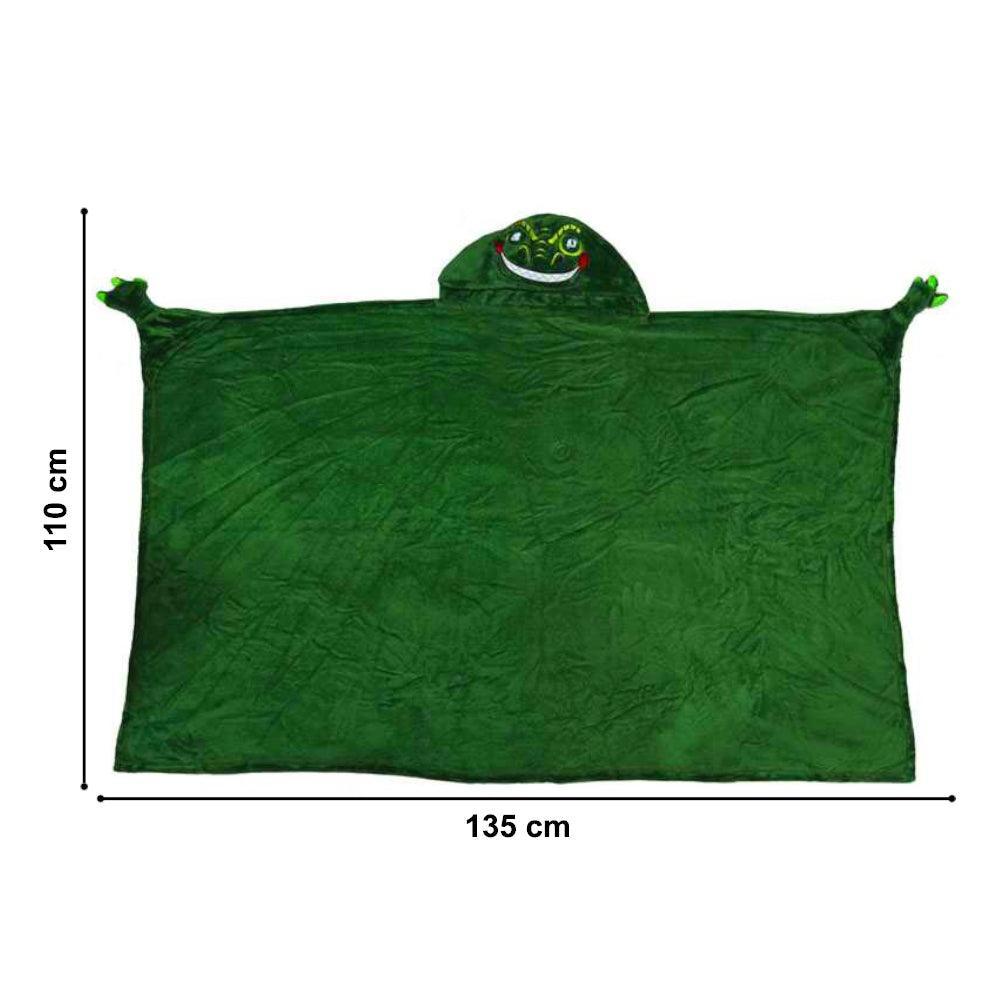 Manta Abrigo con Capucha con Luces LED Dinosaurio Verde MD - Keller Perú