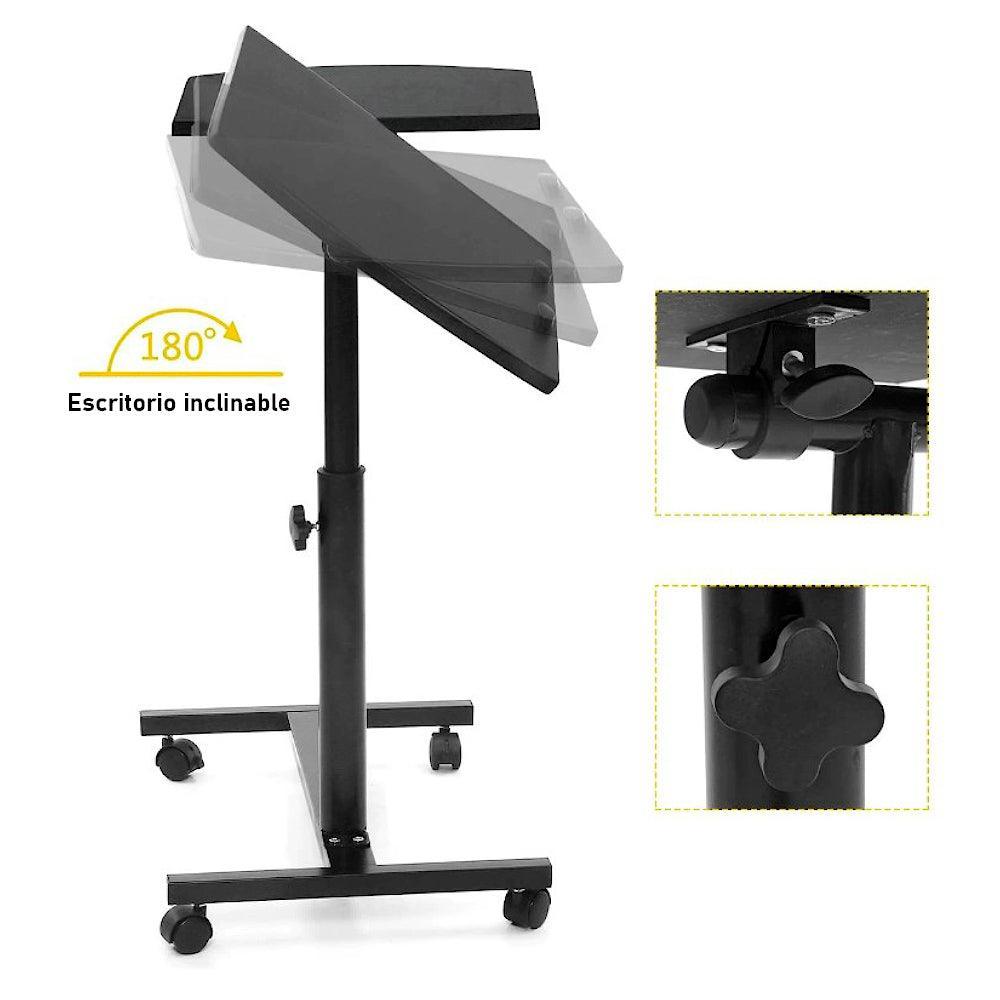 Mesa para Laptop con Ruedas Portátil Ajustable Porta Mouse - Keller Perú