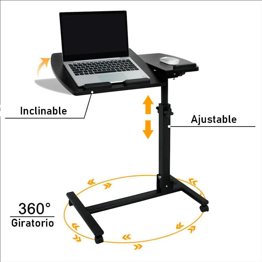 Mesa para Laptop con Ruedas Portátil Ajustable Porta Mouse - Keller Perú