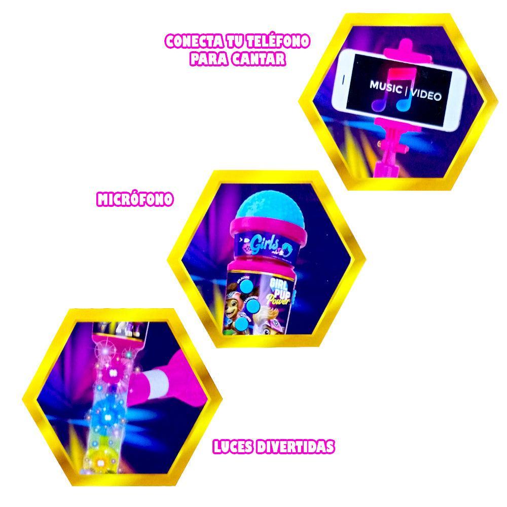 Micrófono Inalámbrico Karaoke con Luces y Soporte para Selfie Paw Patrol - Keller Perú