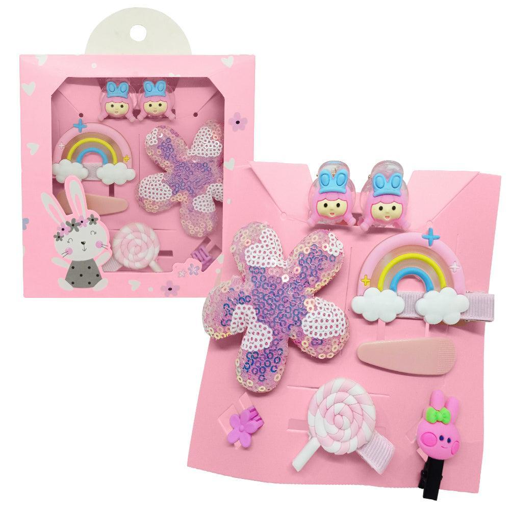 Set de 8 Ganchitos Kawaii para Niñas Accesorio de Cabello S47 - Keller Perú