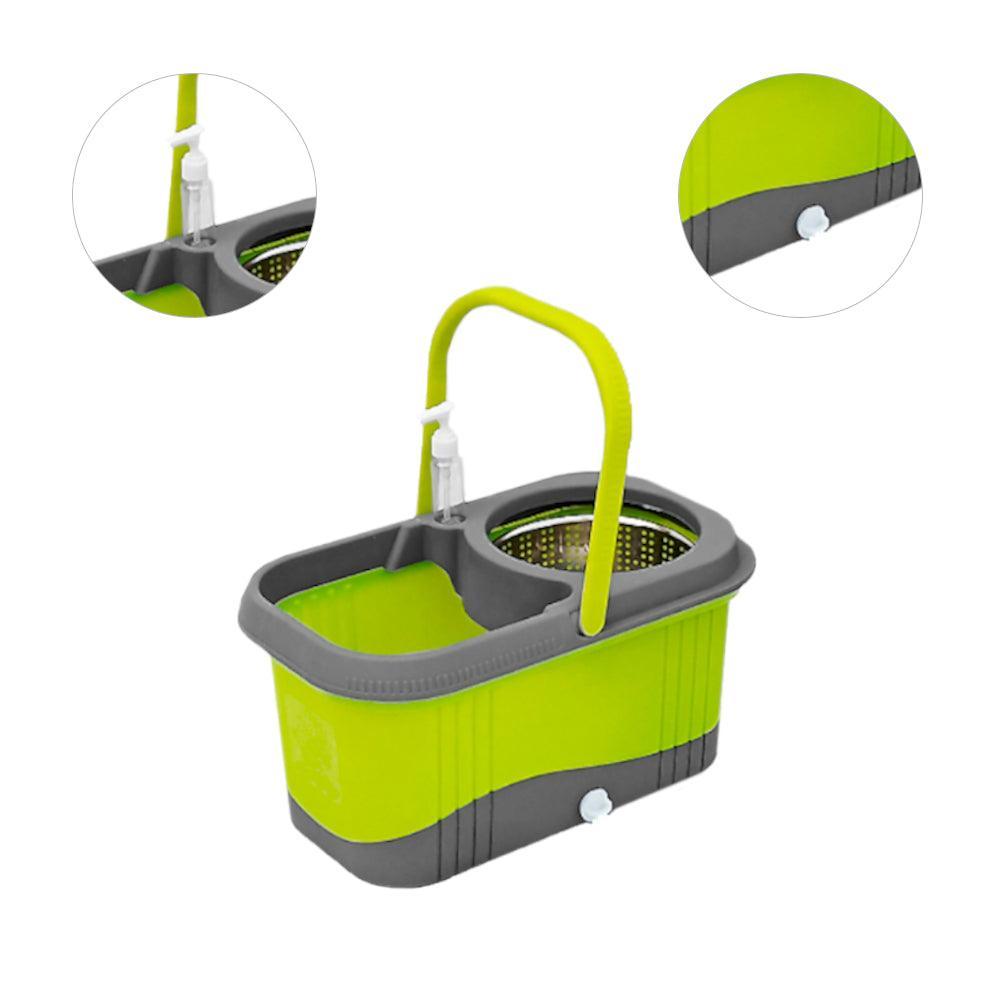 Balde Escurridor Automático Trapeador 2 Mopas+Dispensador Verde - Keller Perú
