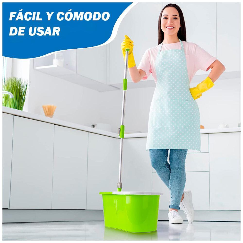 Trapeador con Escurridor Giratorio Automático 2 Mopas 88 Y Colgador de Regalo - Keller Perú