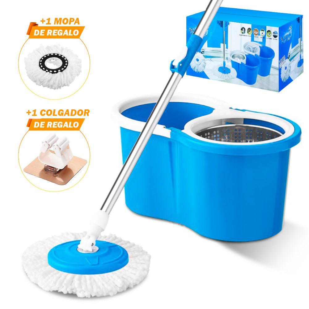 Trapeador con Escurridor Giratorio Automático 2 Mopas 88 Y Colgador de Regalo - Keller Perú