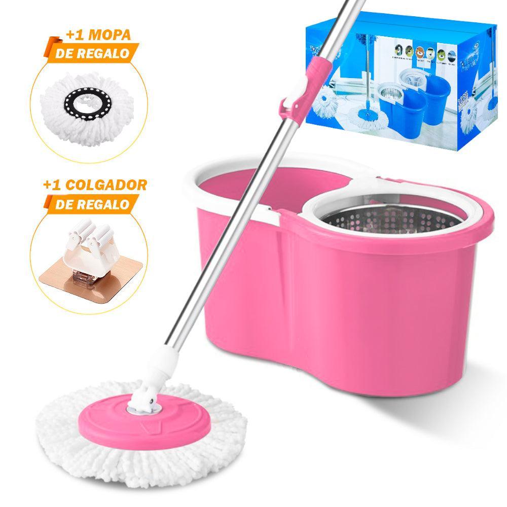 Trapeador con Escurridor Giratorio Automático 2 Mopas 88 Y Colgador de Regalo - Keller Perú