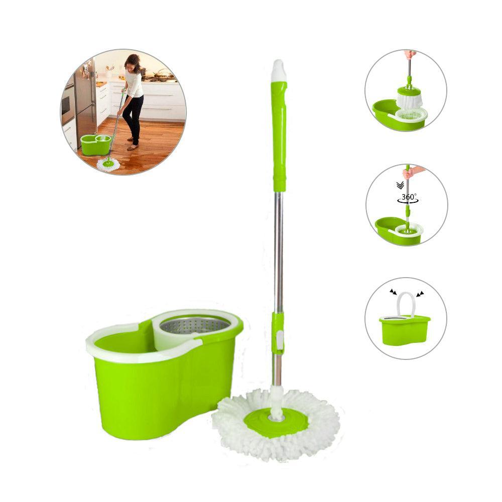 Trapeador con Escurridor Giratorio Automático 2 Mopas - Keller Perú