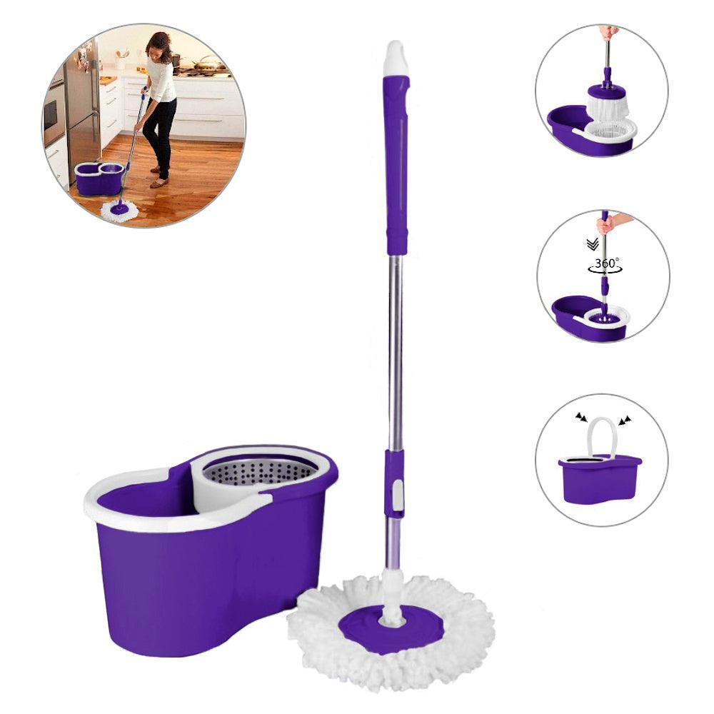 Trapeador con Escurridor Giratorio Automático 2 Mopas - Keller Perú
