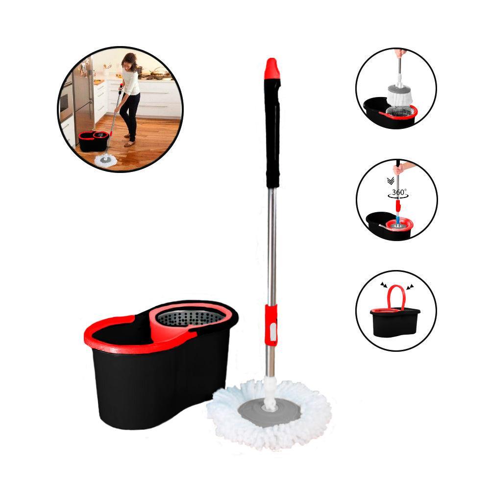 Trapeador con Escurridor Giratorio Automático 2 Mopas - Keller Perú