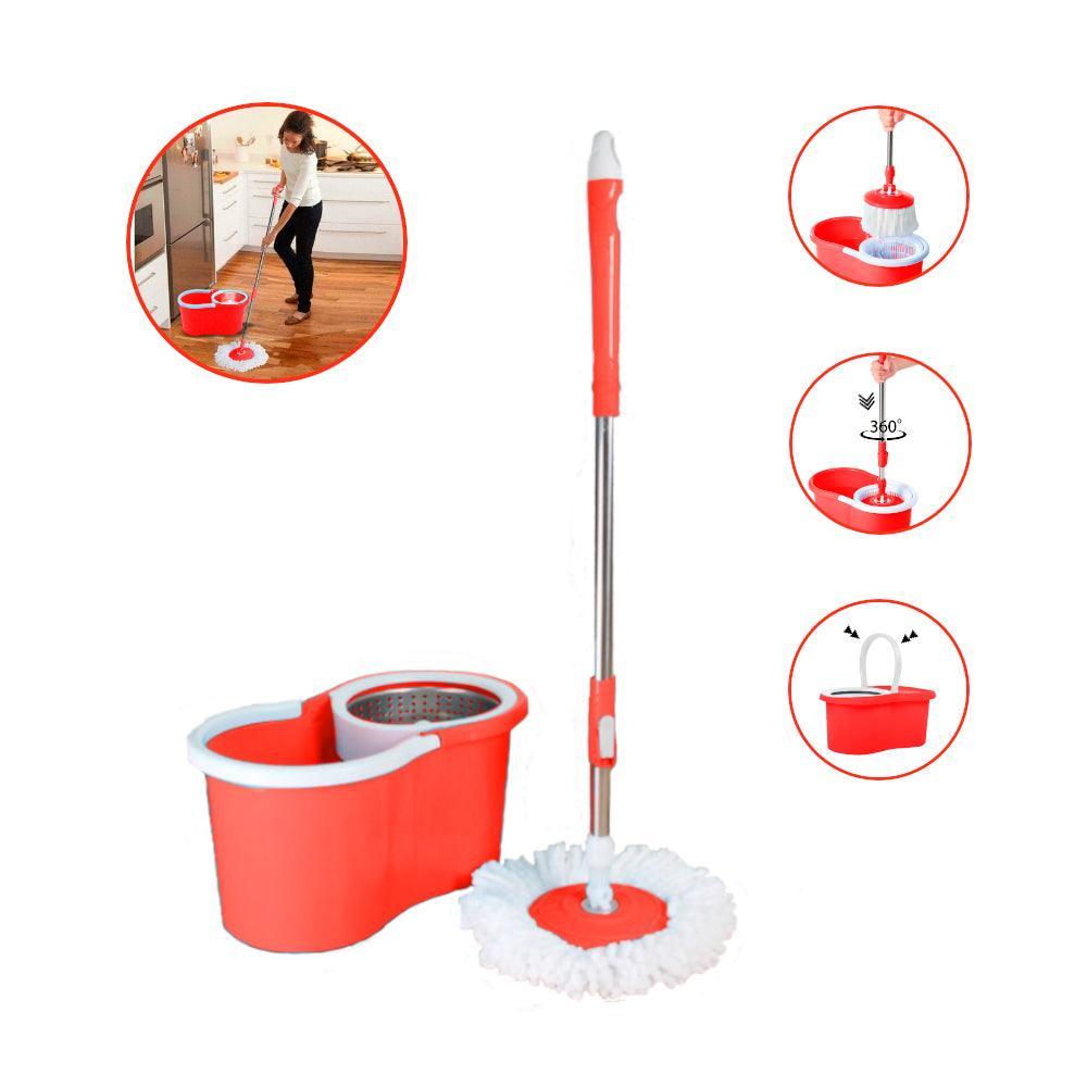 Trapeador con Escurridor Giratorio Automático 2 Mopas - Keller Perú