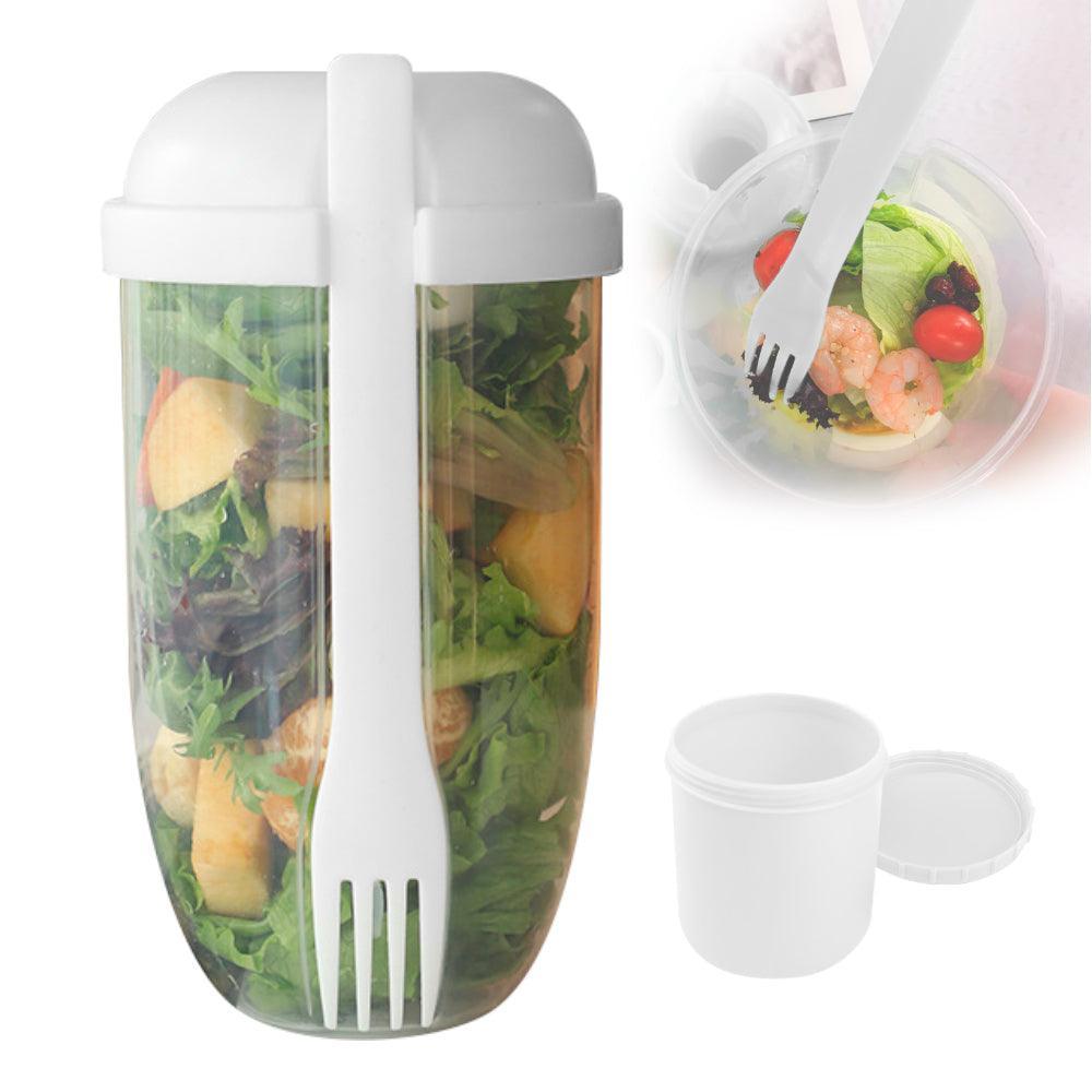 Vaso Mezclador Porta Ensaladas Frutas Cereales Yogurt con Tenedor - Keller Perú