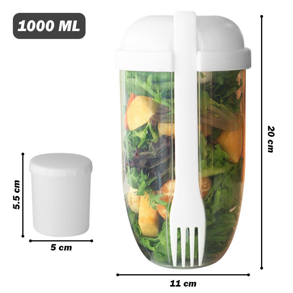 Vaso Mezclador Porta Ensaladas Frutas Cereales Yogurt con Tenedor - Keller Perú