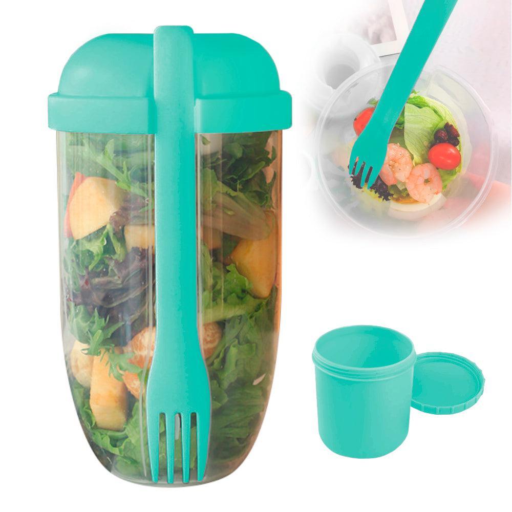 Vaso Mezclador Porta Ensaladas Frutas Cereales Yogurt con Tenedor - Keller Perú