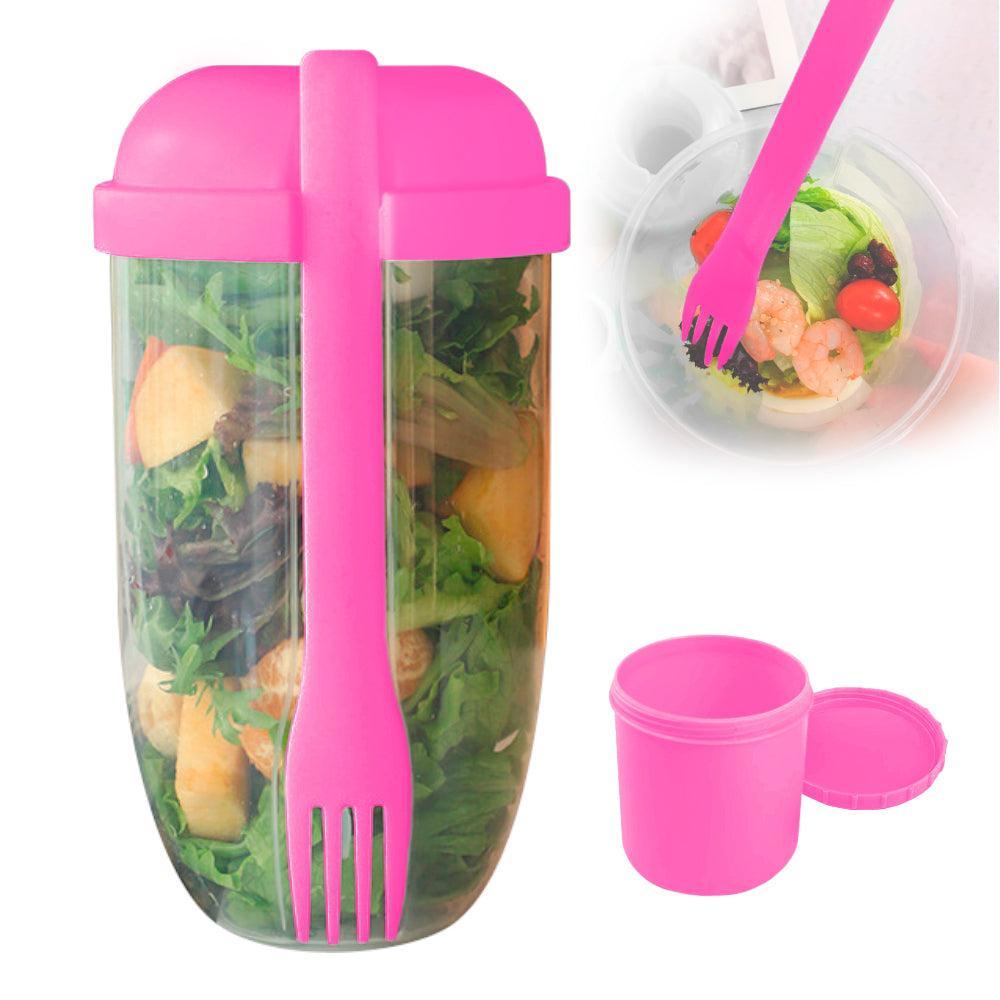 Vaso Mezclador Porta Ensaladas Frutas Cereales Yogurt con Tenedor - Keller Perú