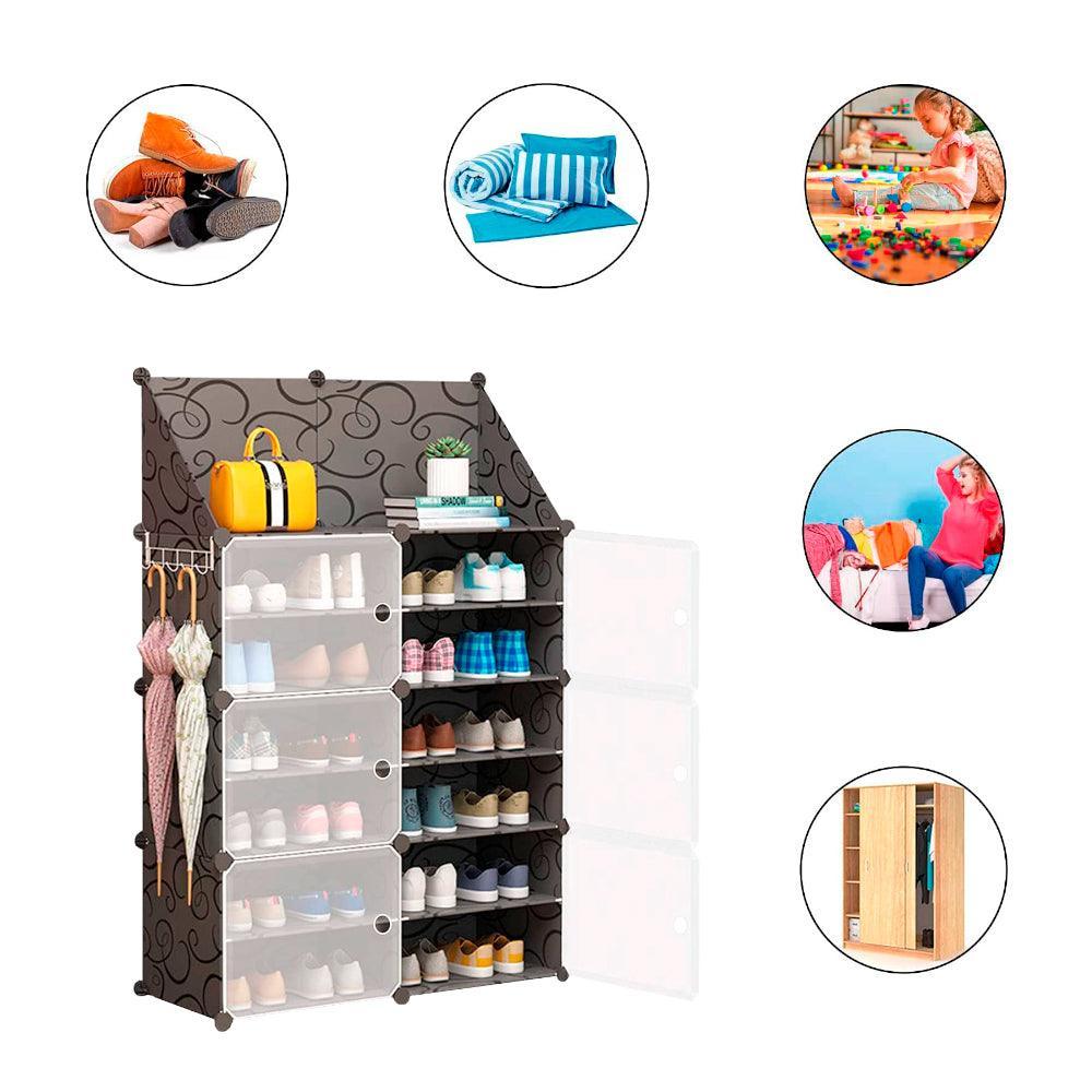 Zapatera Organizador 2X6 Niveles Negro - Keller Perú