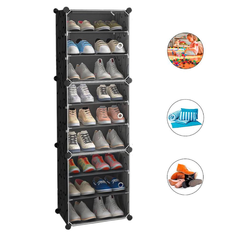 Zapatera Organizador Armable 9 Niveles Multiusos Negro - Keller Perú